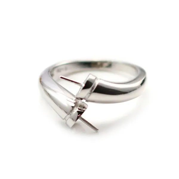 Bague réglable flexible double pour semi percées en argent 925 x 1pc