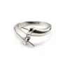 Bague réglable flexible double pour semi percées en argent 925 x 1pc