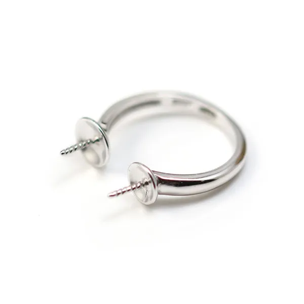 Bague réglabe double perles semi-percé x 1pc