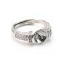 Argent 925 Support Bague réglable pour perles semi-percés & Zircon x 1pc