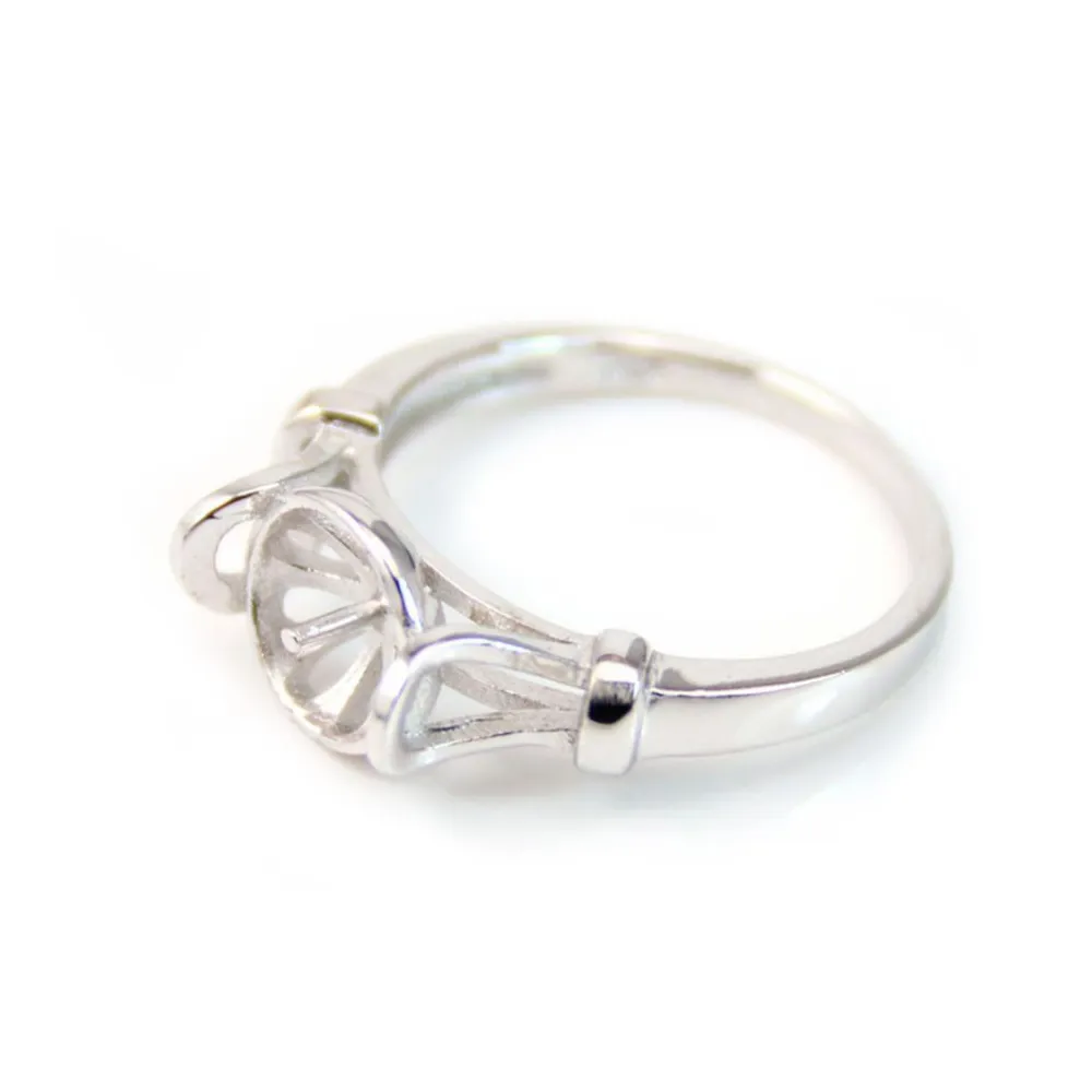 Sterling silver 925 ring mount pearl of size 7mm to 10mm x1 pc