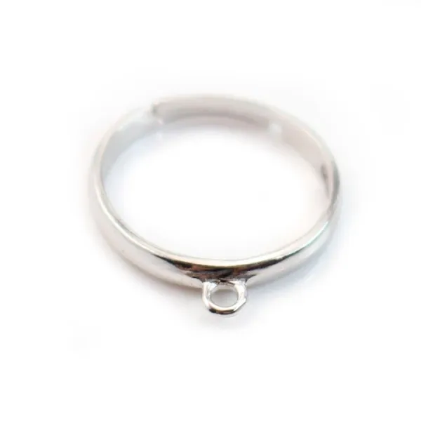 Argent 925 Bague réglable 1 Rond x 1pc