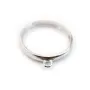 Argent 925 Bague réglable 1 Rond x 1pc