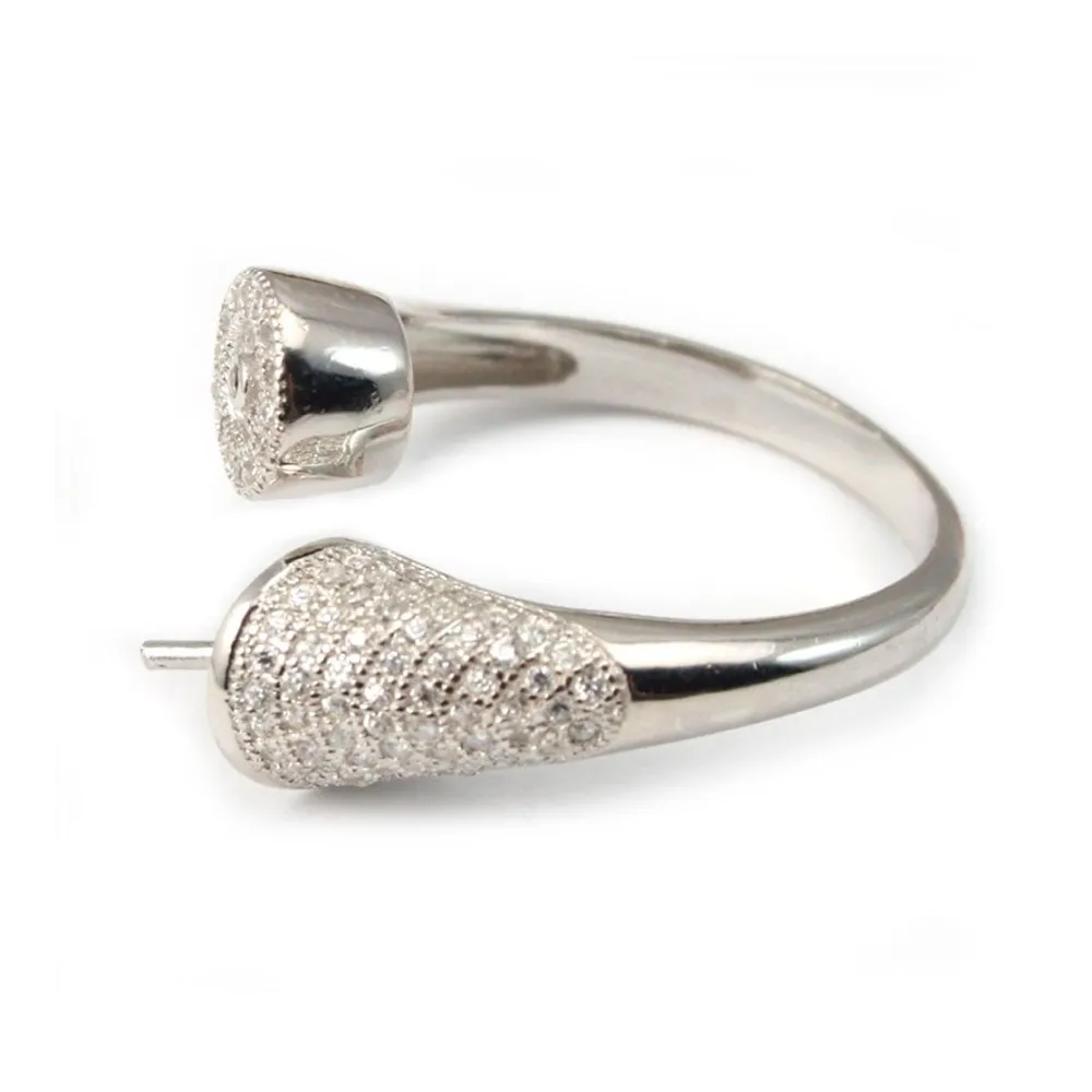 Argent 925 bague avec ZC x 1pc