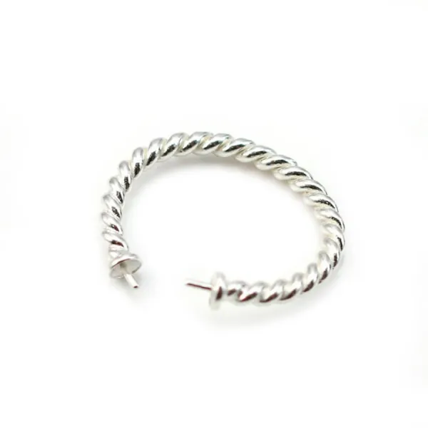 Bague réglable flexible double torsadé pour semi percées en argent 925 x 1pc