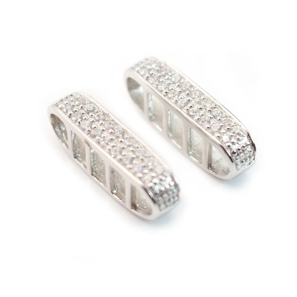 Sterling silver 925  Rhodium Pendant Barrette x 1pc