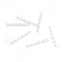 Argent 925 Barrette 4 Rangs  x 2pcs