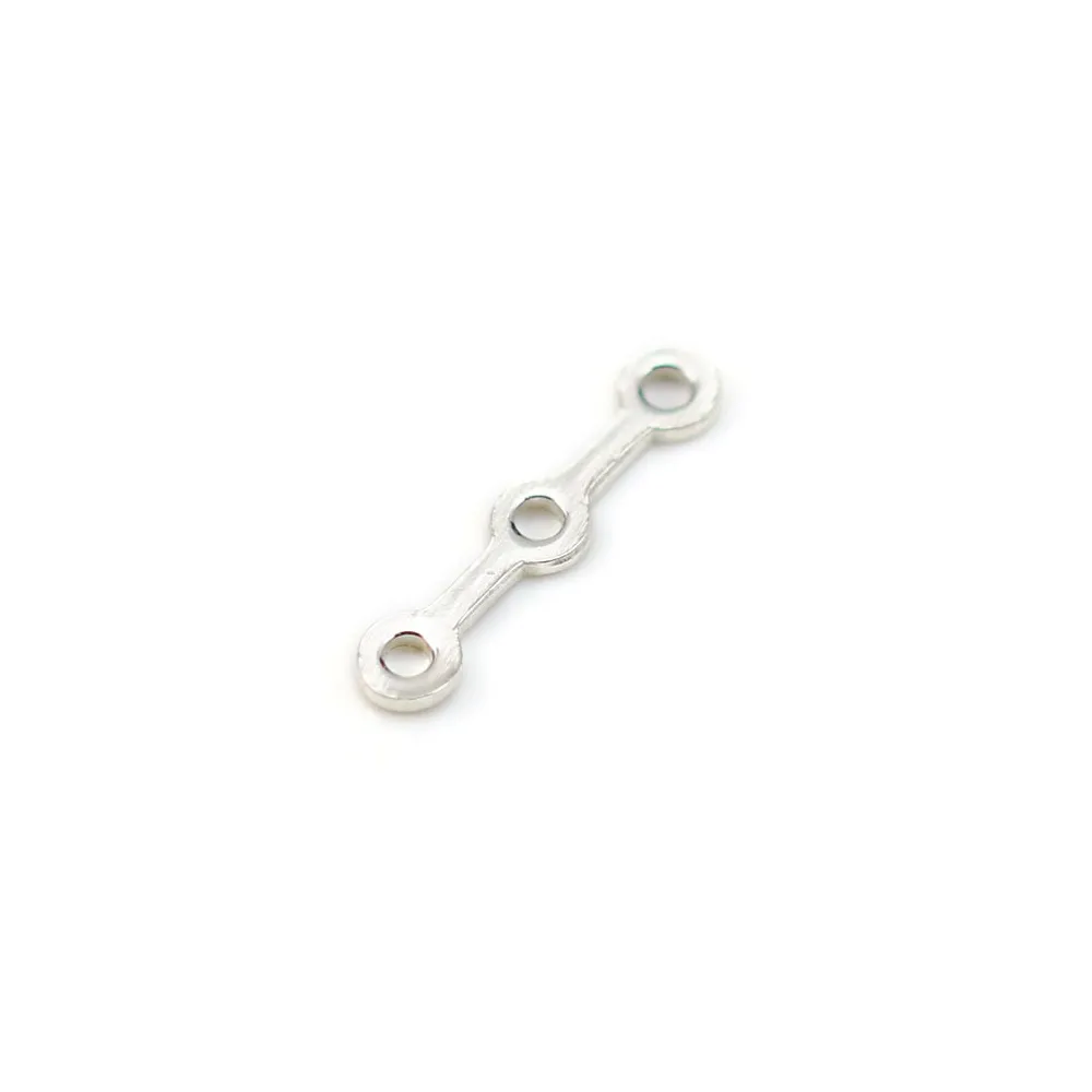 Argent 925 Barrette 3 Rangs  x 4pcs