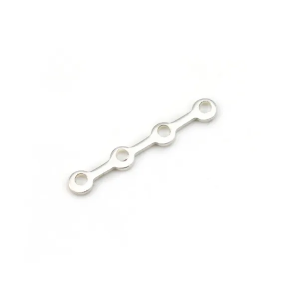 Argent 925 Barrette 4 Rangs  x 4pcs