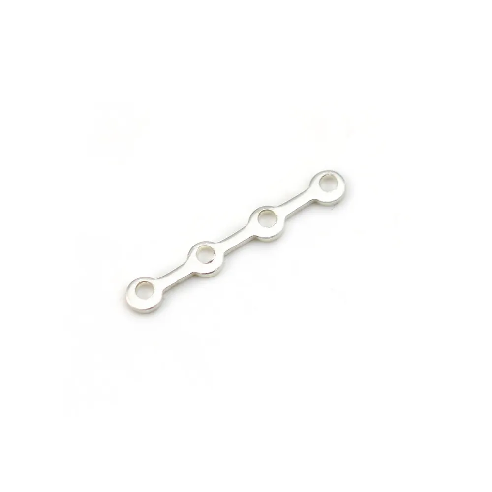 Argent 925 Barrette 4 Rangs  x 4pcs