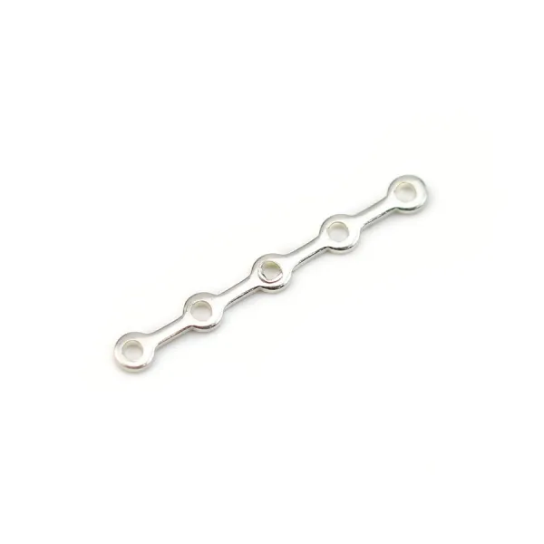 Argent 925 Barrette 4 Rangs  x 2pcs