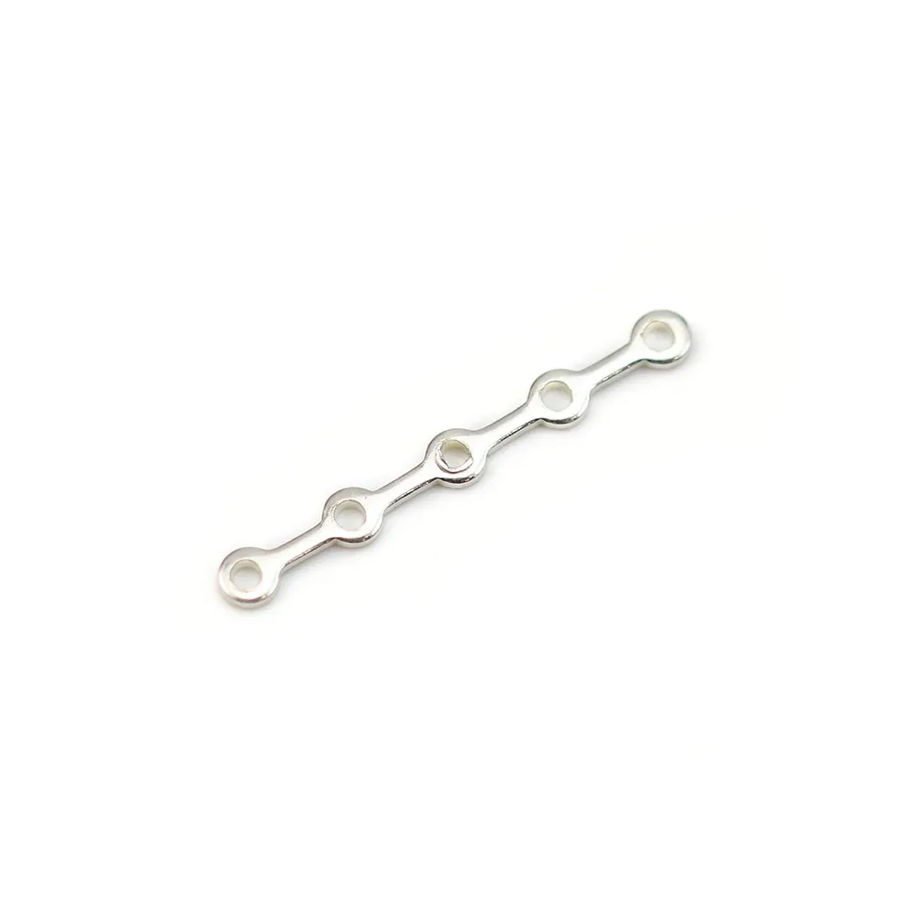 Argent 925 Barrette 4 Rangs  x 2pcs