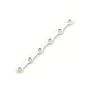 Argent 925 Barrette 4 Rangs  x 2pcs
