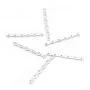 Argent 925 Barrette 4 Rangs  x 2pcs
