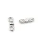 Argent 925 Barrette 2 Rangs avec ziron x 1pc