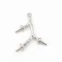 Pendentif en argent 925 trois branches corail 25mm x 1pc