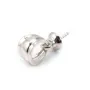 Bélière & coupelle, argent 925 rhodié,pour perles semi-percées x 1pc