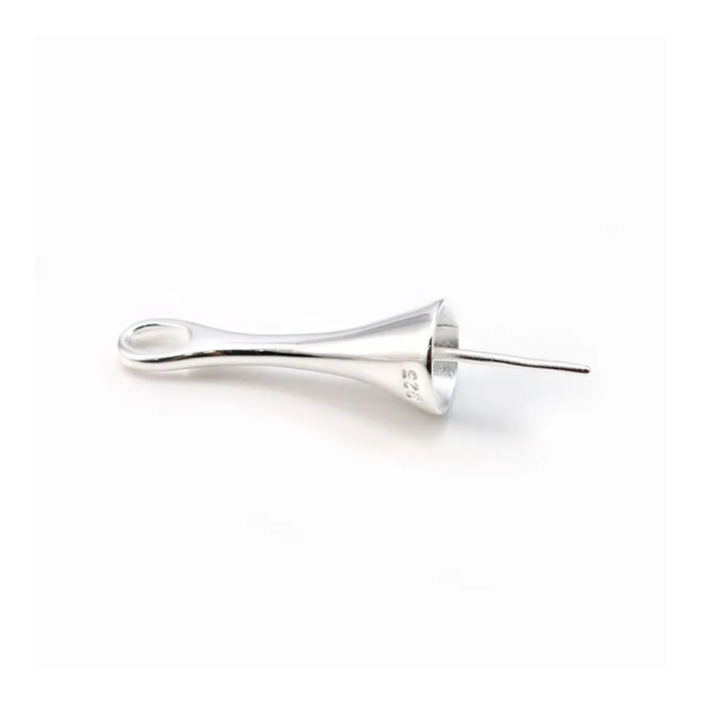 Bélière simple pour perle semi percé 8x24mm x 1pc