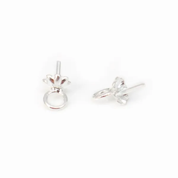 Bélière pour perles semi-percées, Argent 925, 4mm x 4 pcs 