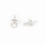 Bail for half- drilled pearls, Sterling Silver 925  4mm x 4 pcs