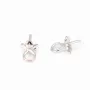 Bélière coupelle pour perles semi-percées, Argent 925 Rhodié 4mm x 4 pcs 