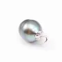Bail for half-drilled pearls, Silver 925 Rhodium  8mm x 4 pcs