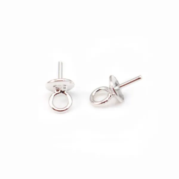 Bélière pour perles semi-percées, Argent 925, 4mm x 4  pcs