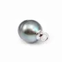 Pendant for half-drilled pearls, Silver 925  4mm x 4  pcs
