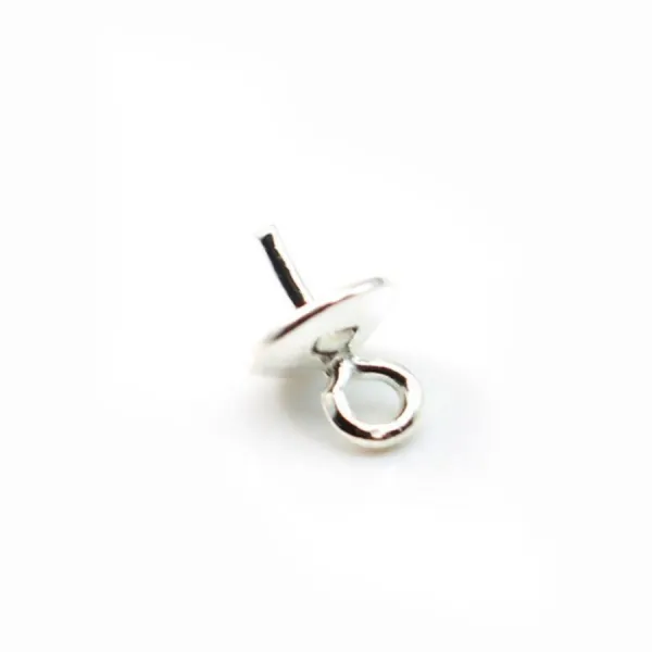 Argent  925 Bélière coupelle 6mm pour perles semi-percés x 5PC