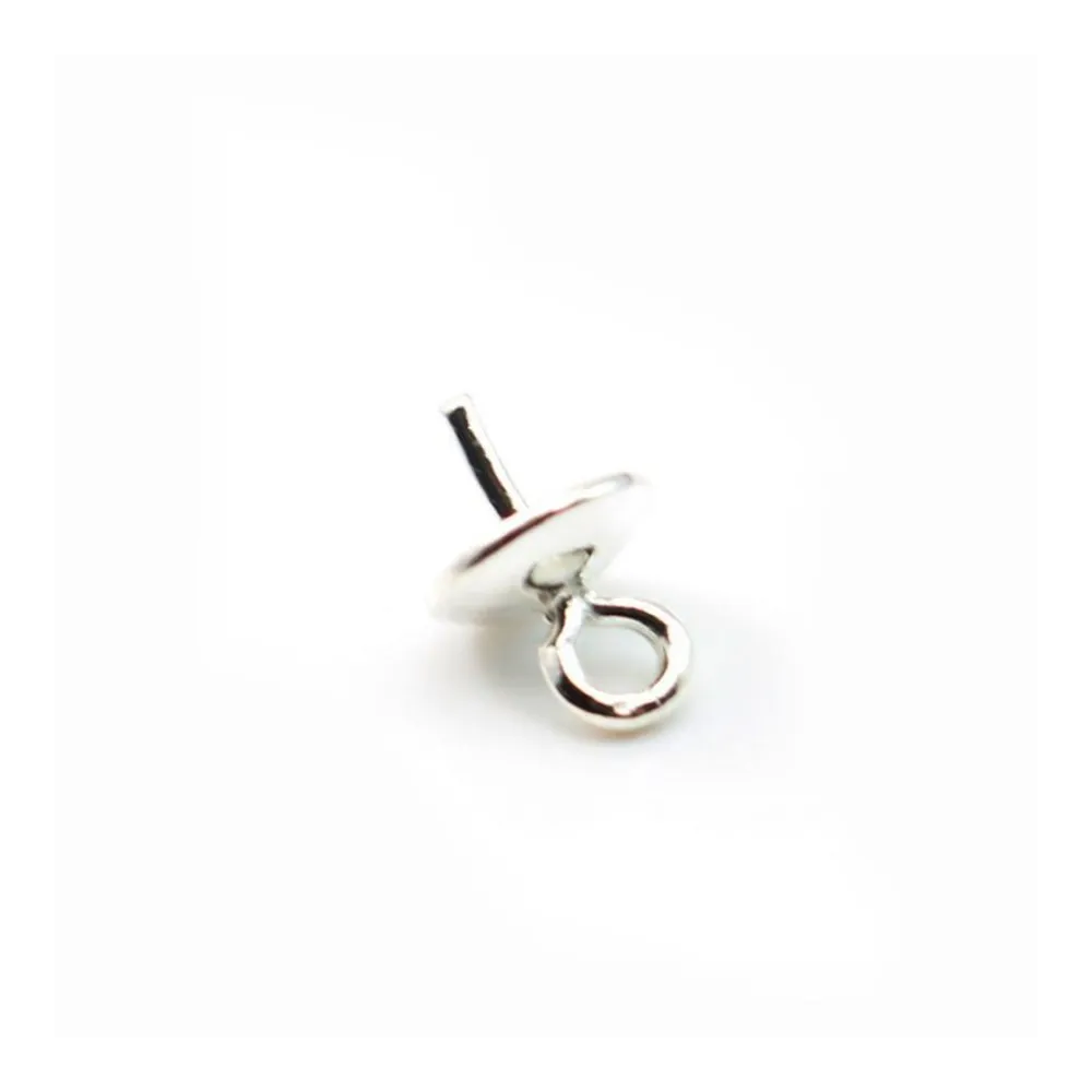 Argent  925 Bélière coupelle 6mm pour perles semi-percés x 5PC