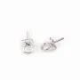 Bélière pour perles semi-percées, Argent 925 Rhodié, 6mm  x 4  pcs