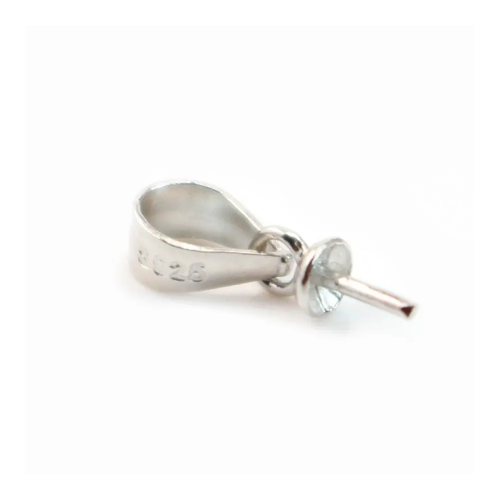 Cup bail, Sterling Silver 925 4mm x 4 pcs  