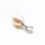 Argent  925 Rhodié Bélière coupelle 4mm pour perles semi-percés x 4PC