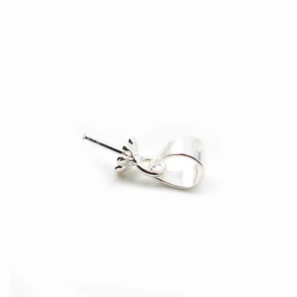 Argent  925  Bélière coupelle 4mm pour perles semi-percés x 2PC