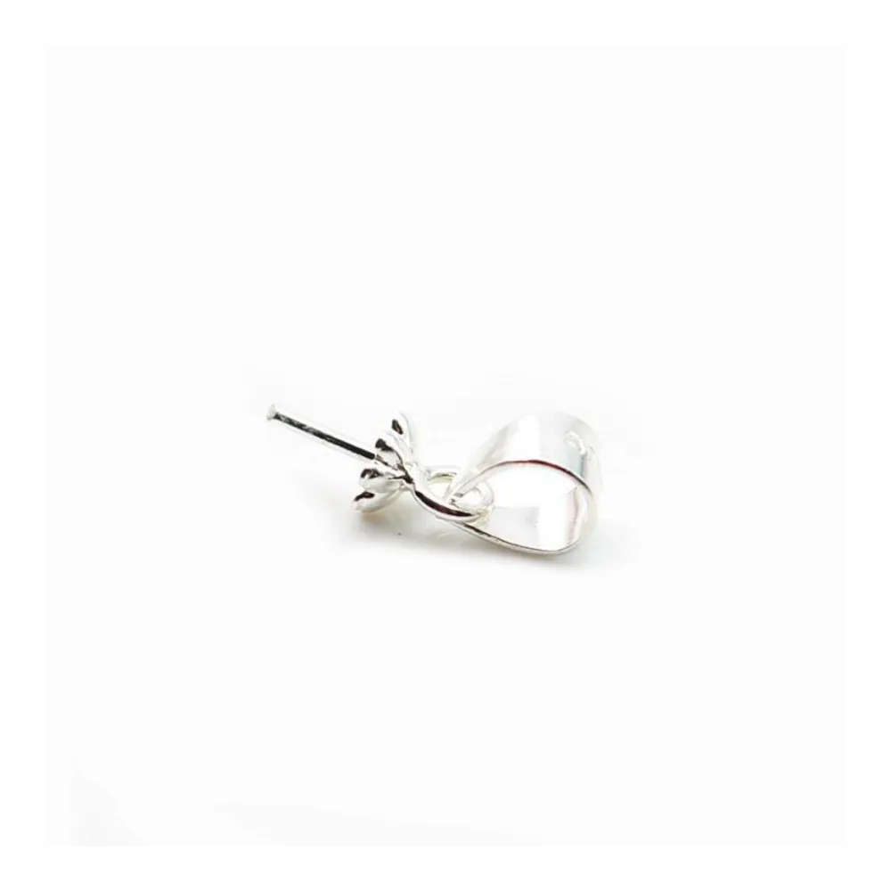 Argent  925  Bélière coupelle 4mm pour perles semi-percés x 2PC