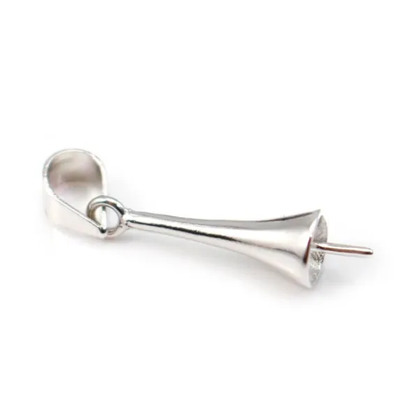 Bélière pour perles semi-percées, Argent 925 , 15x5mm x 1pc