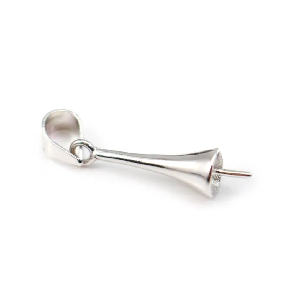 Bélière pour perles semi-percées, Argent 925 , 15x5mm x 1pc