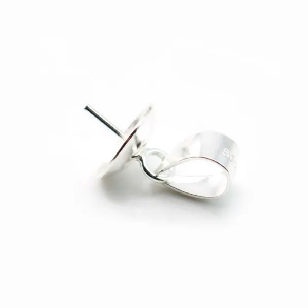 Argent  925  Bélière coupelle 8mm pour perles semi-percés x 1PC