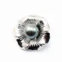 Argent  925 Rhodié pendant  fleur 25mm pour perles semi-percés x 1PC