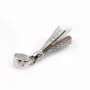 Bélière & parapluie strass, argent 925 rhodié,pour perles semi-percées x 1pc