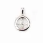 Pendant & round, silver 925 rhodium,for half- drille x 1pc