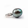 Bail with strass, Silver 925 Rhodium 7x11.5mm x 1pc