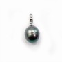 Bail with strass, Silver 925 Rhodium 7x11.5mm x 1pc
