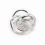Bélière & fleur, argent 925 rhodié,pour perles semi-percées x 1pc