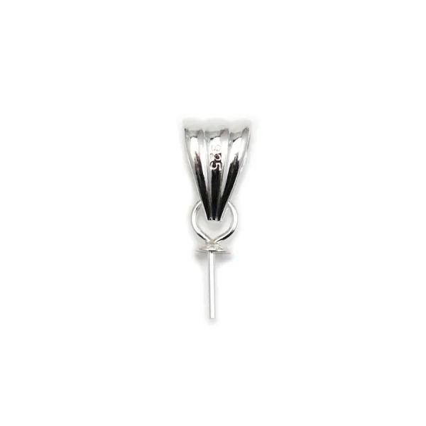 Argent  925 Rhodié  beliere pour cabochon 9x11mmX 1PC