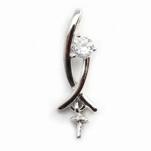 Argent 925 pendentif croise avec zircon 20mmX 5pcs 