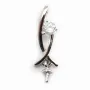Silver  925 pendentif croise with zircon 20mm x 5pcs 
