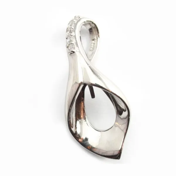 Silver 925 Rhodium bélière 13x29mm x 1pc