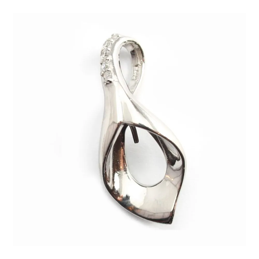 Argent 925 Rhodié bélière 13x29mm x 1pc