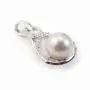 Pendentif  Goutte pour perles semi-percées Argent 925 Rhodié 1pc